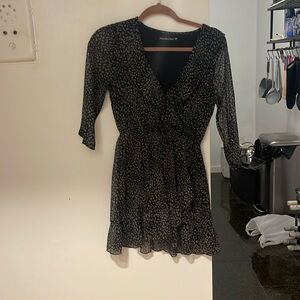 Abercrombie & Fitch Leopard Print Black Dress - XSP